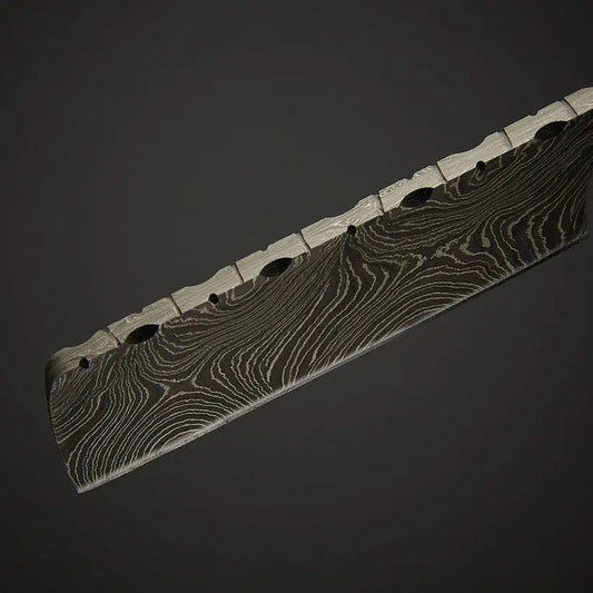 Custom Handmade Damascus Steel Straight Razor – Twist Damascus Blade with Bone Handle & Leather Sheath - Arham Cutlery