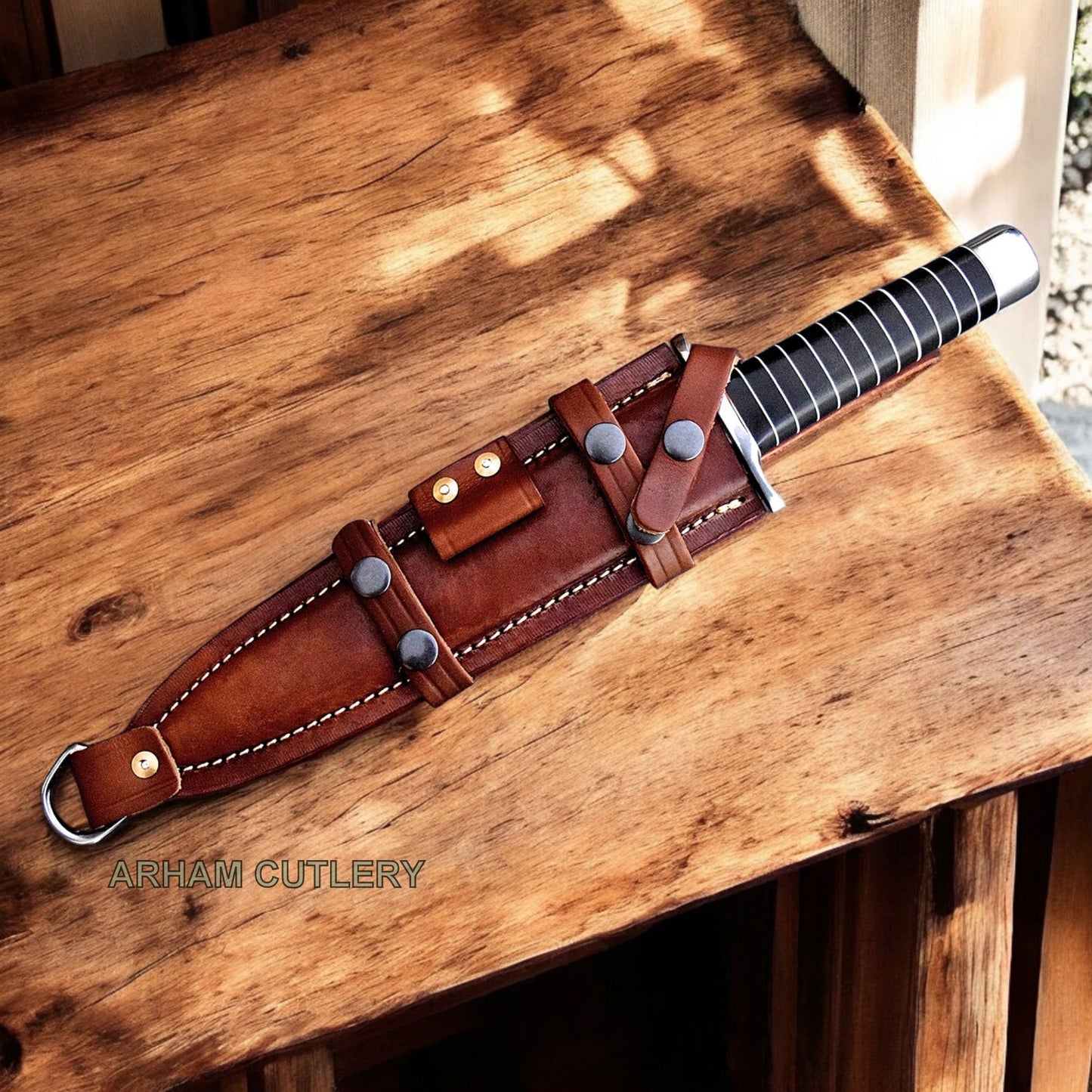 Viking Blood-Axe D2 Battle-Ready Dagger With Leather Sheath