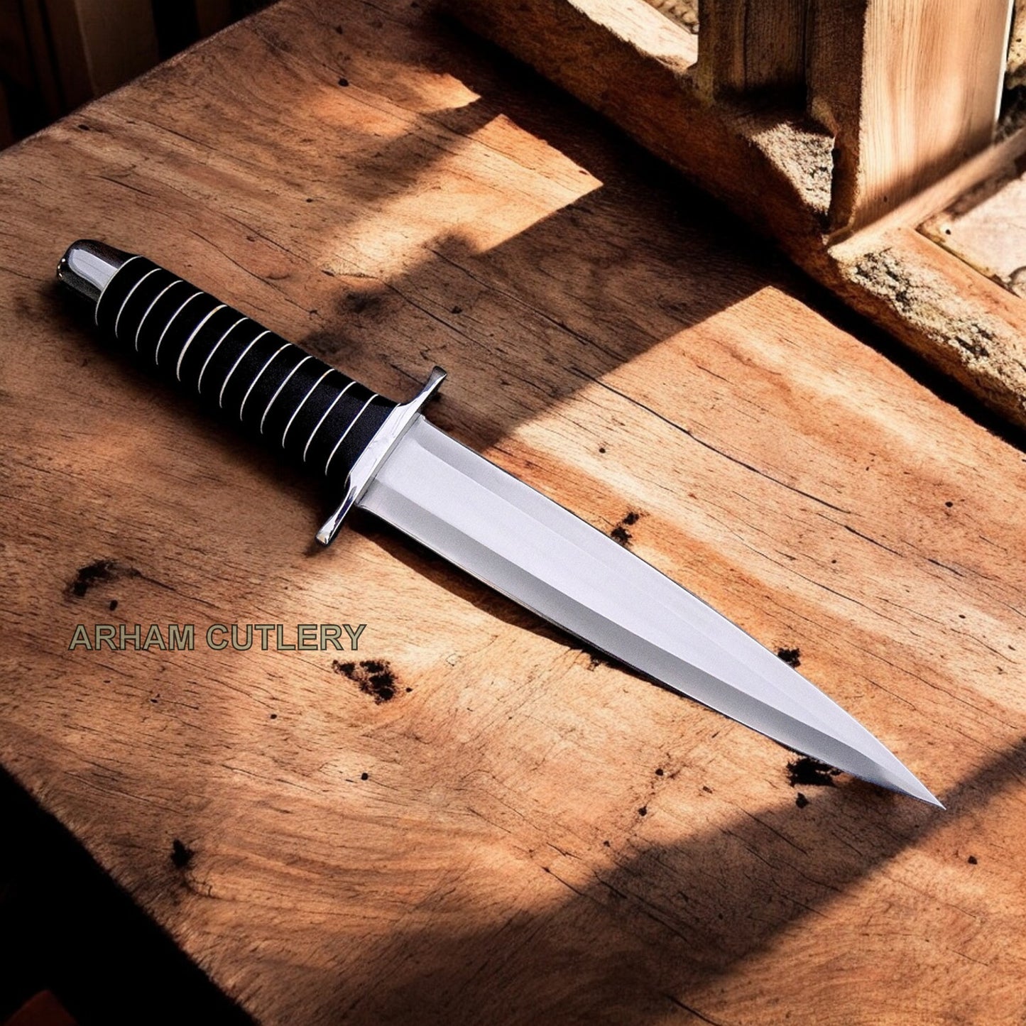 Viking Blood-Axe D2 Battle-Ready Dagger With Leather Sheath