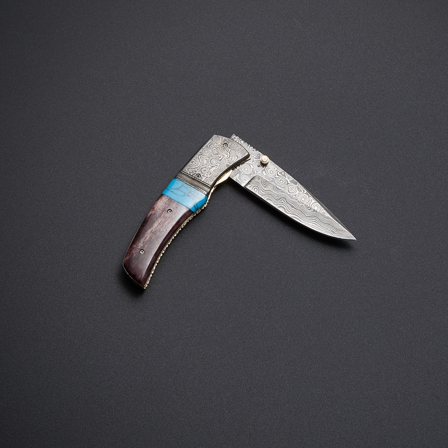 Handmade Damascus Steel Folding Pocket Knife Arham Cutlery