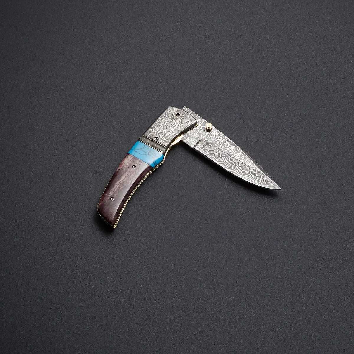 Handmade Damascus Steel Folding Pocket Knife Arham Cutlery