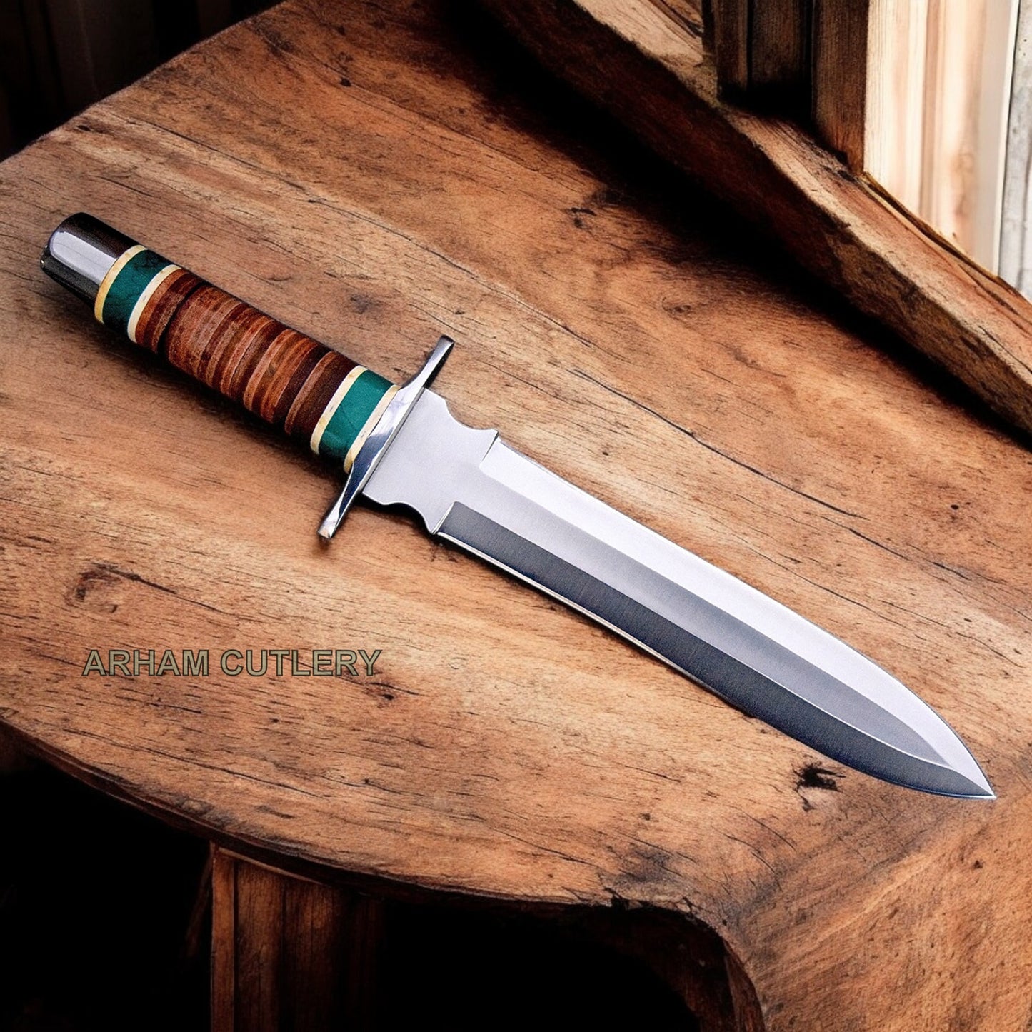 Viking Berserk-Killer D2 Warrior Combat Dagger With Leather Sheath