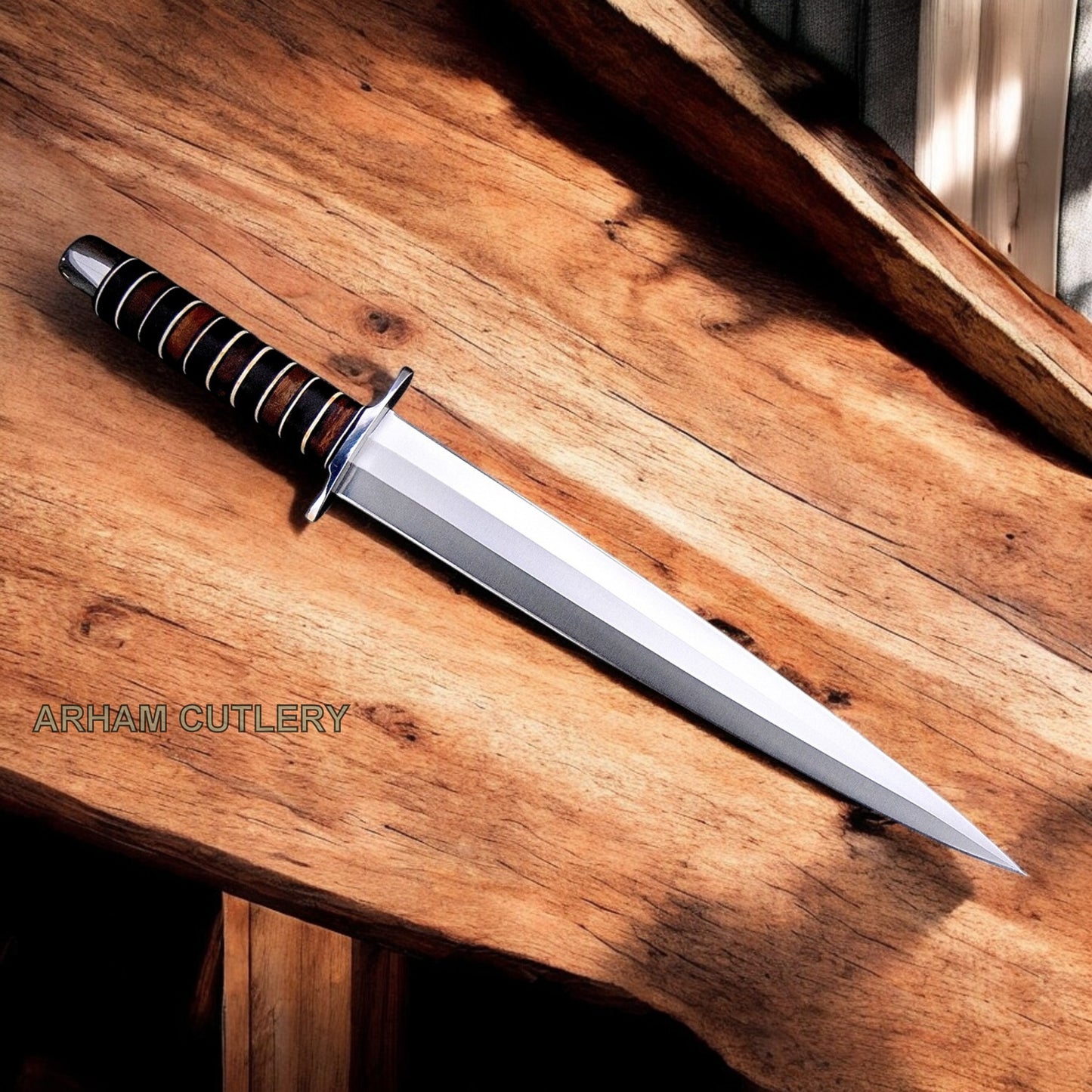Viking Troll-Burster D2 Toothpick Queen Dagger With Leather Sheath