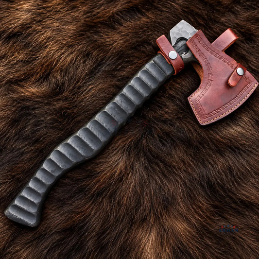 Rosewood Ravencrest™ Hand-Forged Viking Axe – Carbon Steel & Rosewood Handle Arham Cutlery