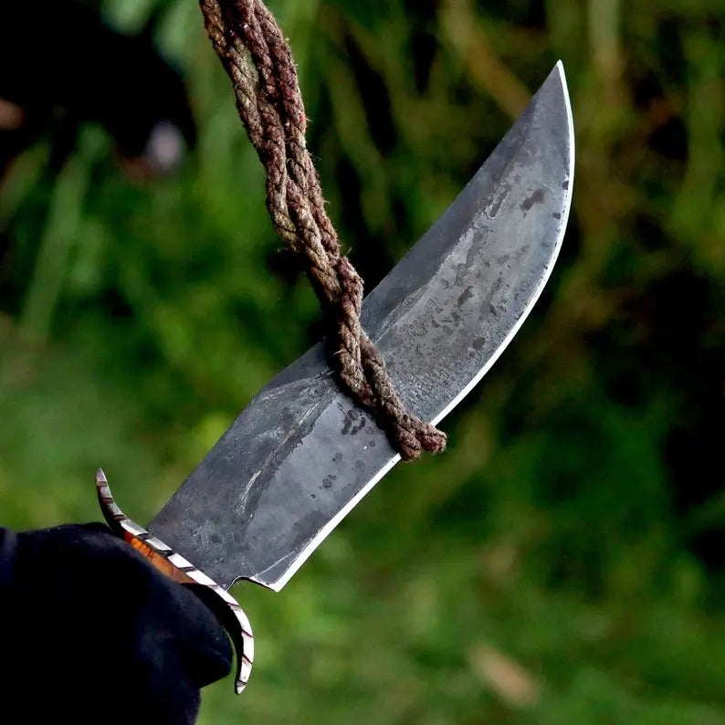 Handmade D2 Steel Bowie Hunting Knife – Pakka Wood Handle with Leather Sheath | Arham Cutlery - Arham Cutlery
