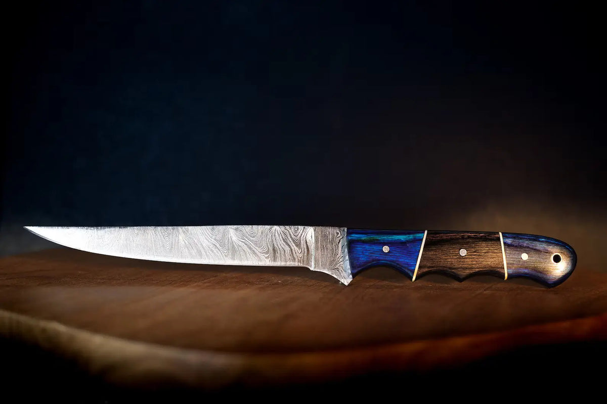 Fillet Fishing Knife Handmade Damascus Steel Knife with Flexible Blade Chef Gift For Special Occasions Personalize Your Kitchen Dinner Set - Arham Cutlery