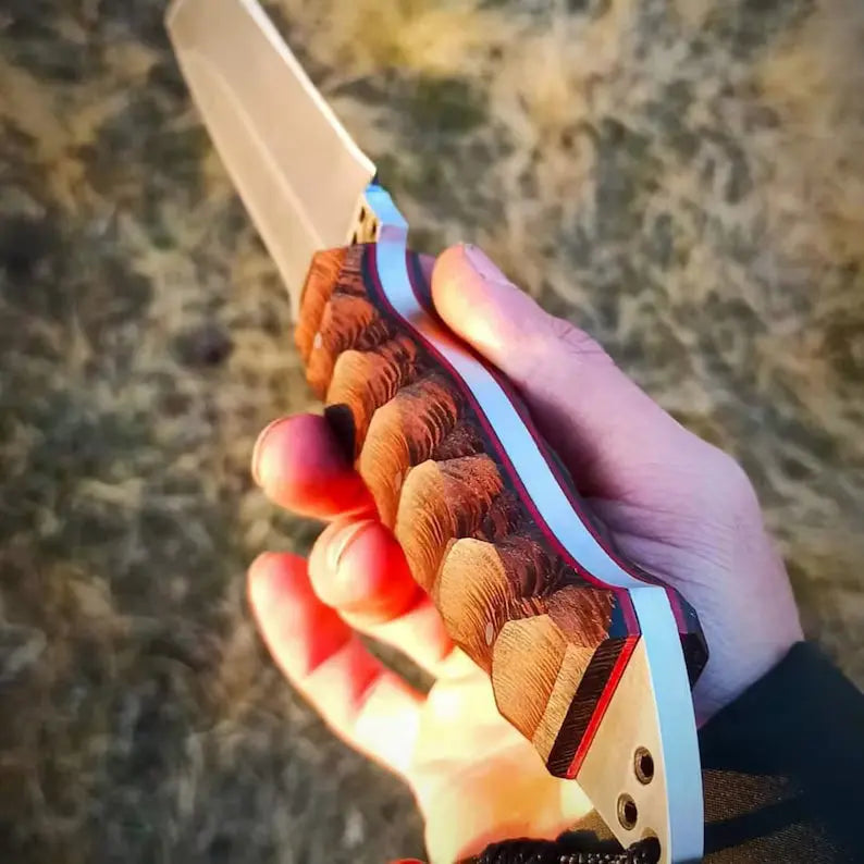 Hand-Forged 80crv2core Steel Camping Knife With Superior Leather Sheath - Arham Cutlery