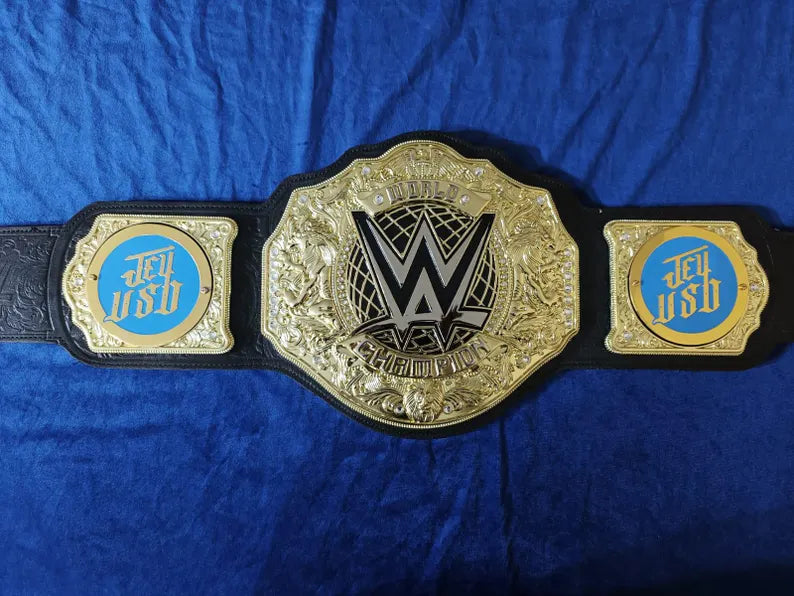 New World Heavyweight Championship Title Replica Belt, 6MM Casting, Adult size with Jey Uso Side Plates, New World Heavyweight Belt