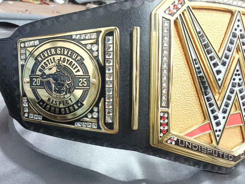 John Cena New Undisputed World Championship Belt Wrestling Replica Title Cena Side Plates