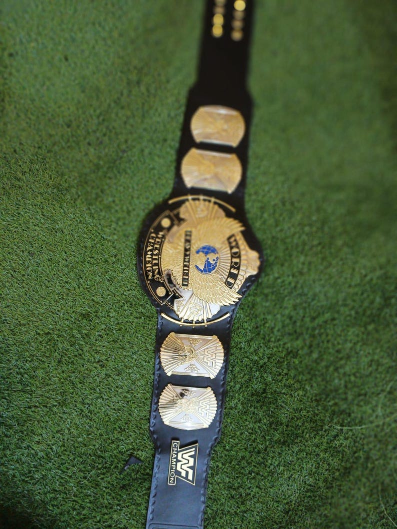 Winged Eagle Dual Championship Title Replica Belt, Brass plates Adult Size, 3d Casting plates 5mm