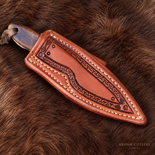 Walnut Mini Buckaroo Knife – AEB-L Stainless Steel Arham Cutlery