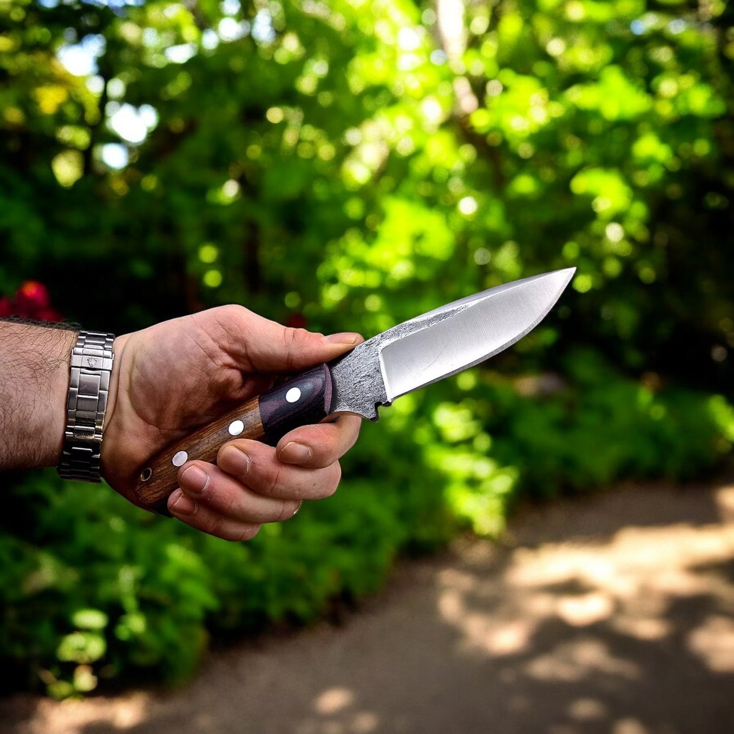 Handmade D2 Steel Fixed Blade Knife With Leather Sheath
