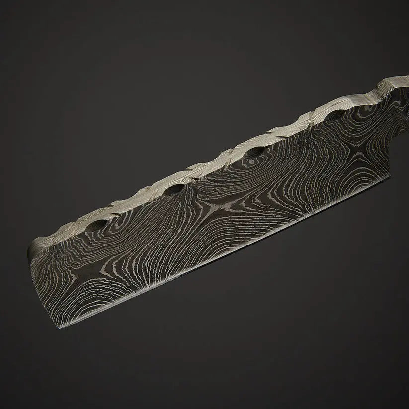 Custom Handmade Damascus Steel Straight Razor – Twist Damascus Blade, Resin & Bone Handle with Leather Sheath - Arham Cutlery