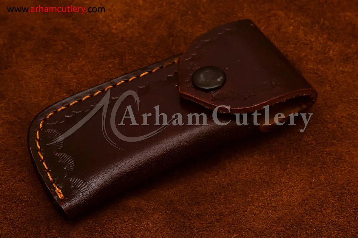 Custom Handmade Damascus Steel Blade, Back Lock, Folding Knife by Arham Cutlery | A-16 - Arham Cutlery