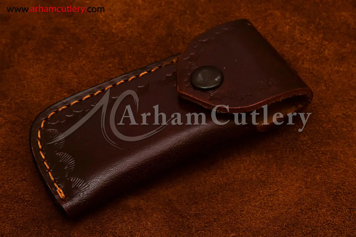 Custom Handmade Damascus Steel Blade, Back Lock, Folding Knife by Arham Cutlery | A-30 - Arham Cutlery