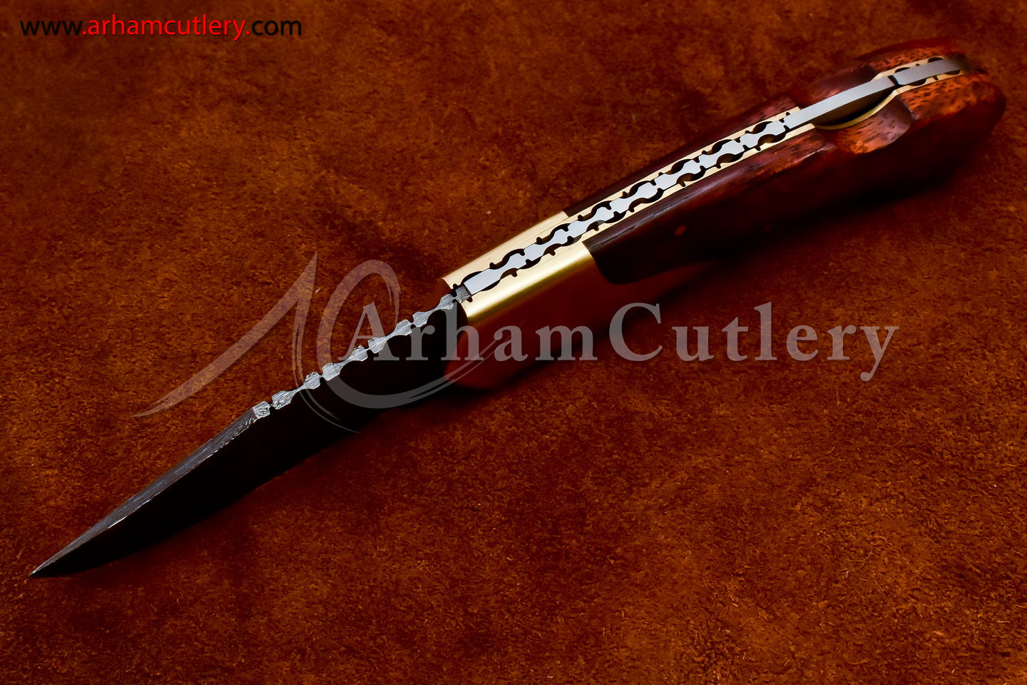 Custom Handmade Damascus Steel Blade, Back Lock, Folding Knife by Arham Cutlery | A-27 - Arham Cutlery
