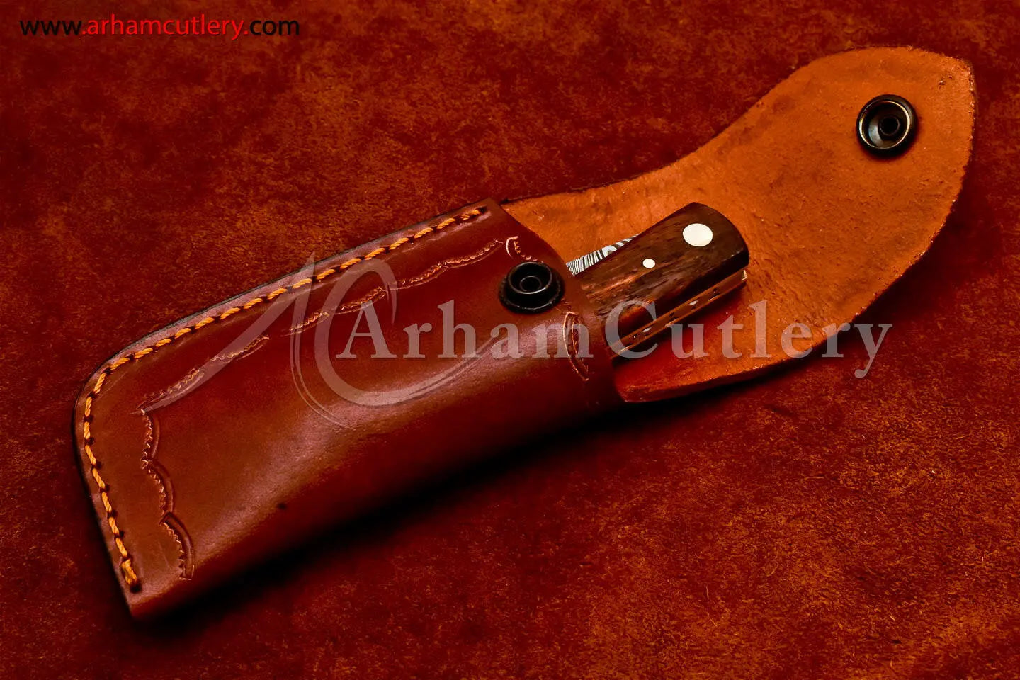 Custom Handmade Damascus Steel Blade, Folding Knife by Arham Cutlery | A-07 - Arham Cutlery