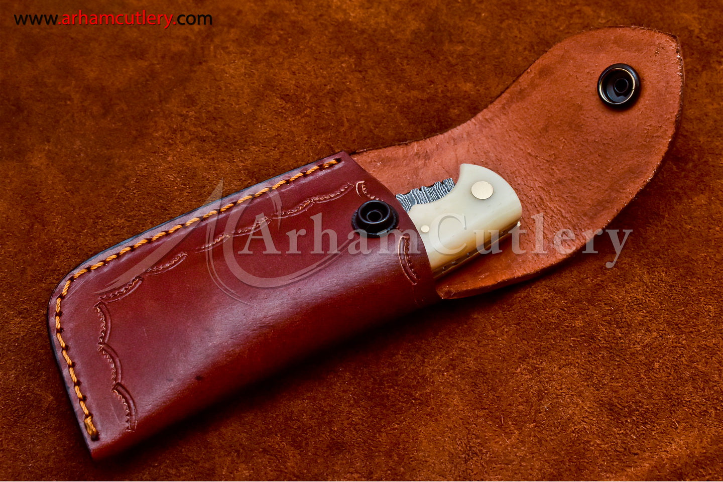 Custom Handmade Damascus Steel Blade, Back Lock, Folding Knife by Arham Cutlery | A-41 - Arham Cutlery