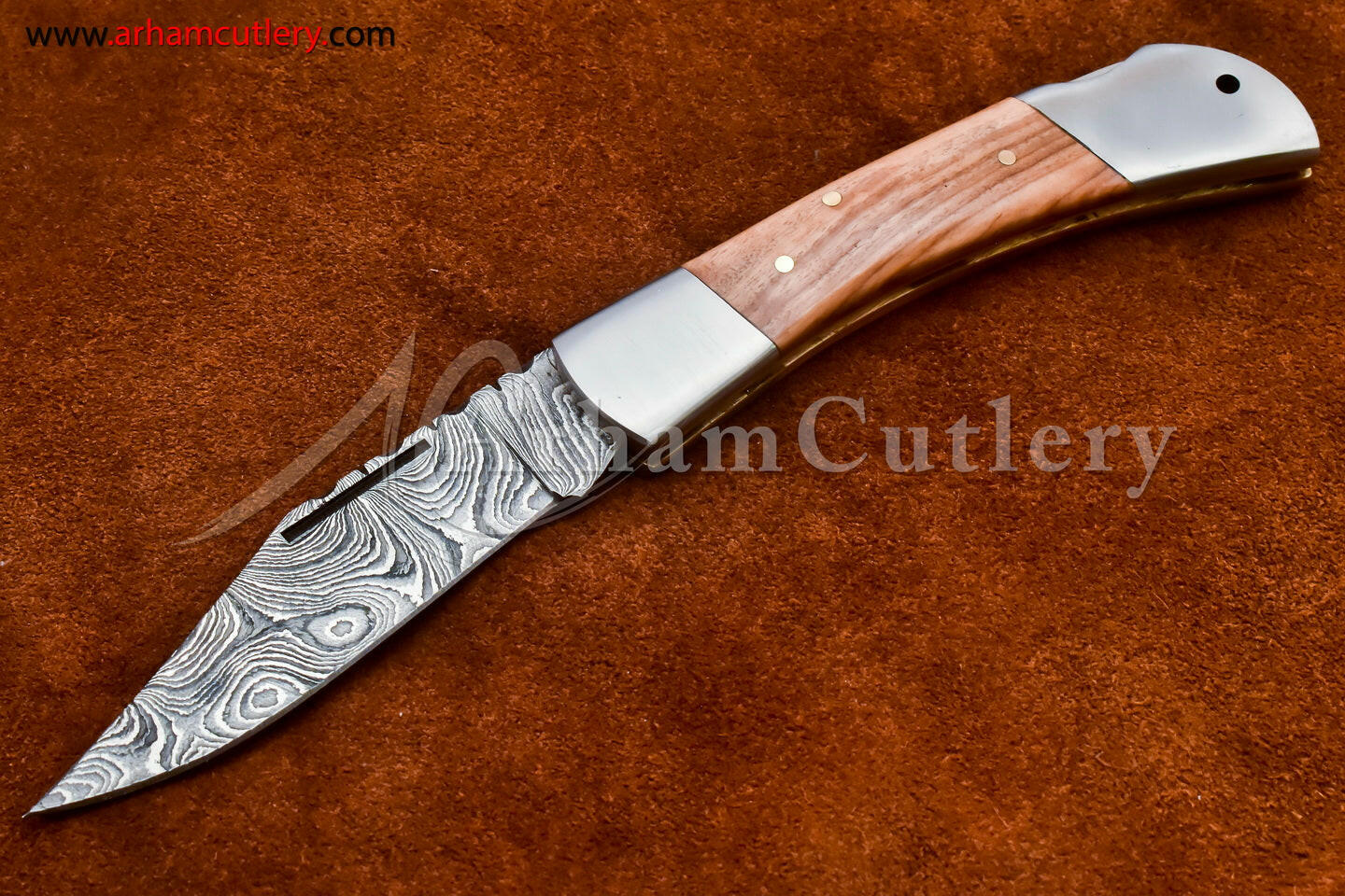 Custom Handmade Damascus Steel Blade, Back Lock, Folding Knife by Arham Cutlery | A-15 - Arham Cutlery