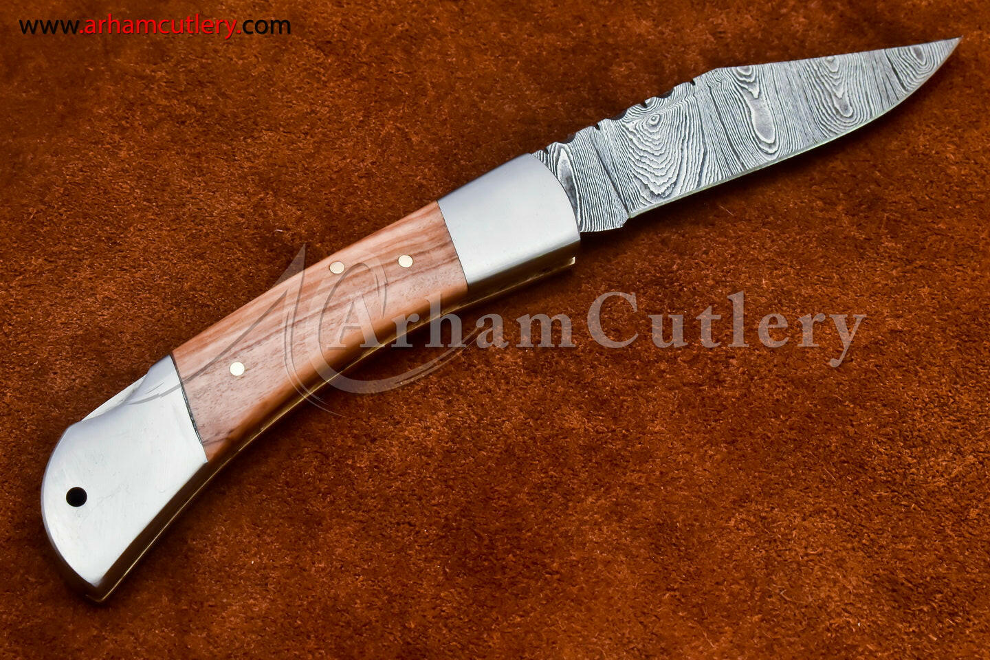 Custom Handmade Damascus Steel Blade, Back Lock, Folding Knife by Arham Cutlery | A-15 - Arham Cutlery