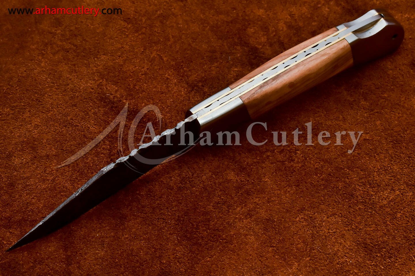 Custom Handmade Damascus Steel Blade, Back Lock, Folding Knife by Arham Cutlery | A-15 - Arham Cutlery