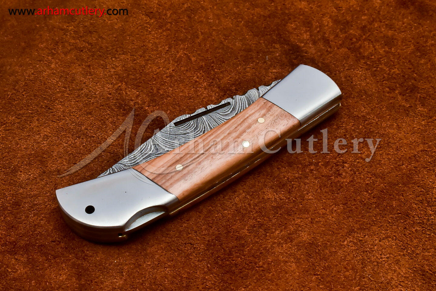 Custom Handmade Damascus Steel Blade, Back Lock, Folding Knife by Arham Cutlery | A-15 - Arham Cutlery