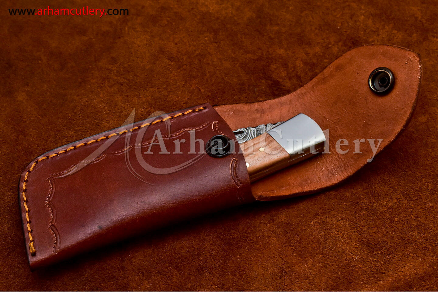 Custom Handmade Damascus Steel Blade, Back Lock, Folding Knife by Arham Cutlery | A-15 - Arham Cutlery