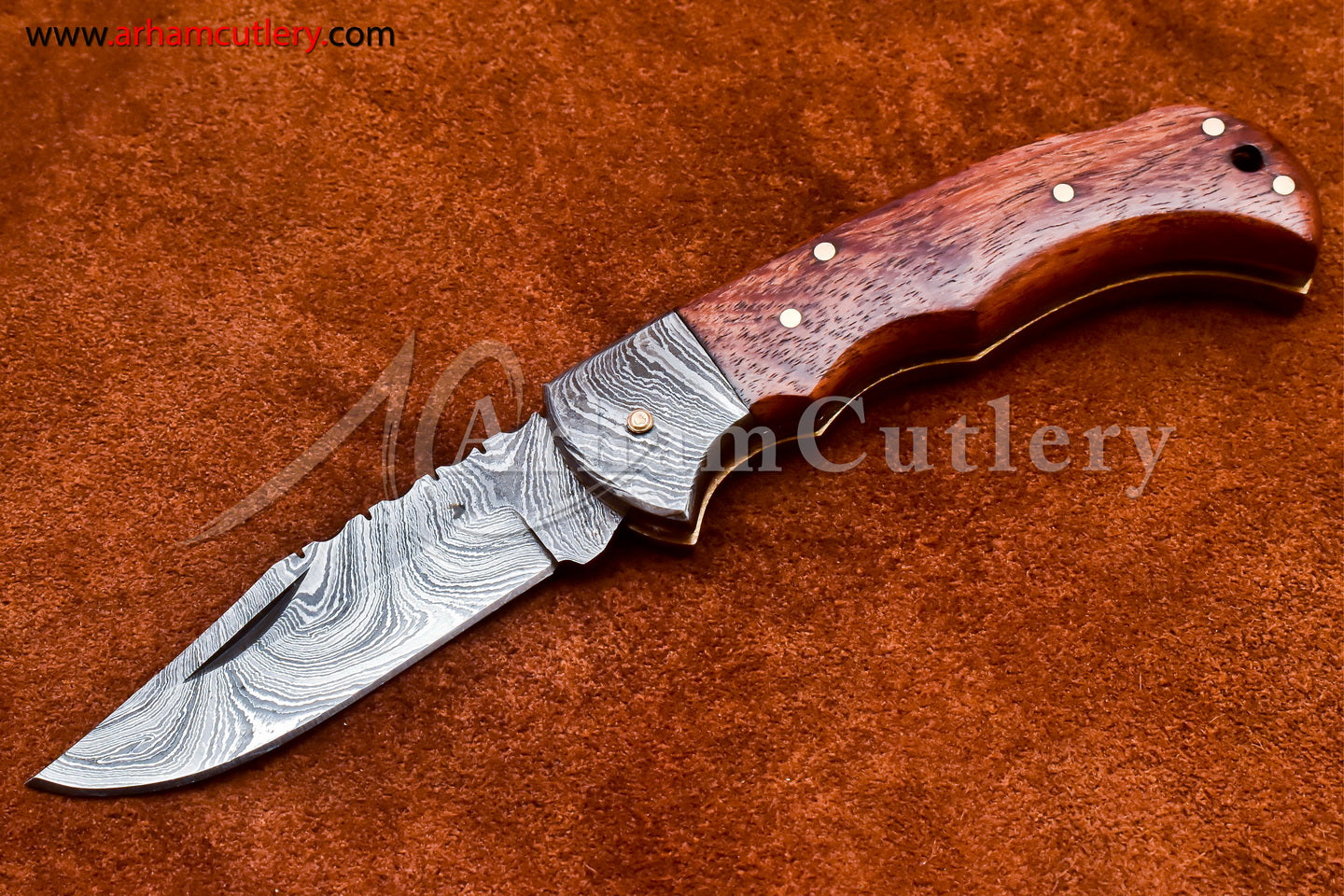 Custom Handmade Damascus Steel Blade, Back Lock, Folding Knife by Arham Cutlery | A-14 - Arham Cutlery