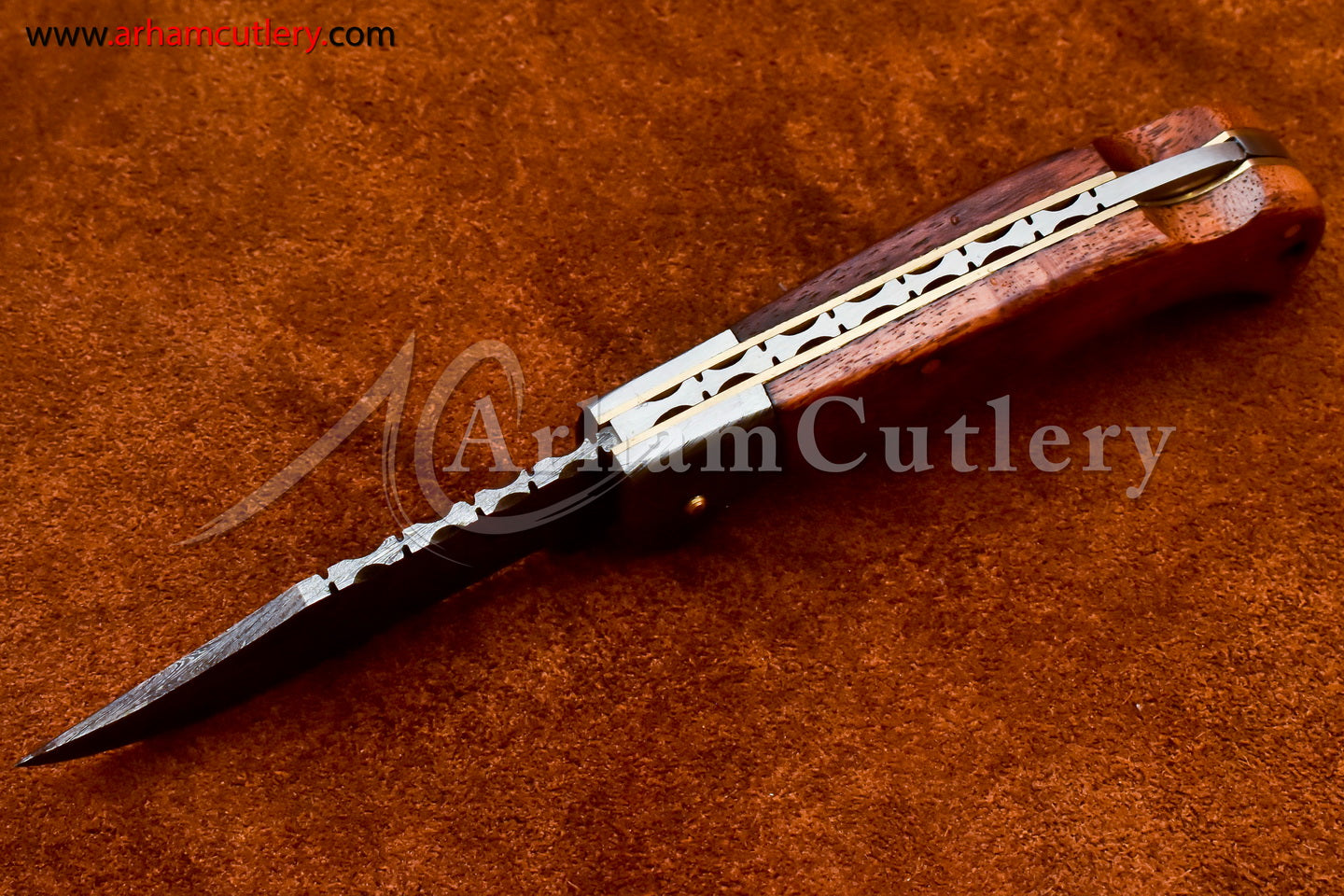 Custom Handmade Damascus Steel Blade, Back Lock, Folding Knife by Arham Cutlery | A-14 - Arham Cutlery