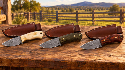 Damascus Castration Knife: Bone vs Micarta vs Rosewood Handles Arham Cutlery