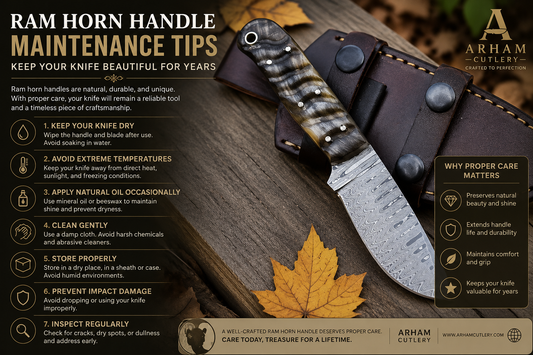 Ram Horn Handle Maintenance Tips | Knife Care Guide by Arham Cutlery
