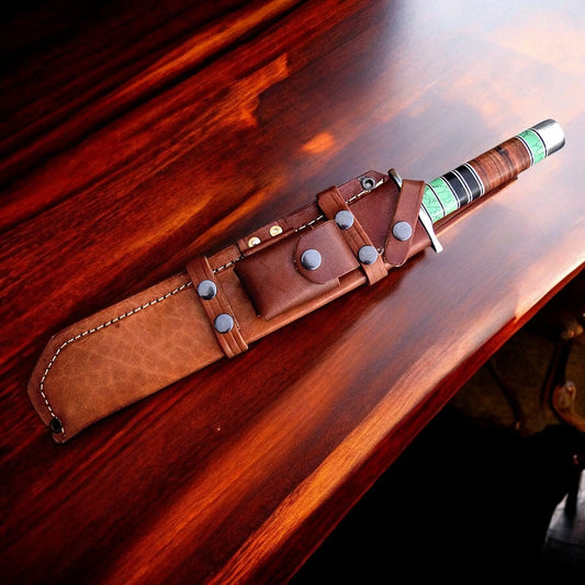 Viking Witch-Breaker D2 Bigfoot Combat Bowie With Leather Sheath 