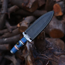 Cargar imagen en el visor de la galería, Handmade Forged Split dagger Knife | Handmade Hunting Knife | Two Point Unique Design for Precise Cuts | Arham Cutlery
