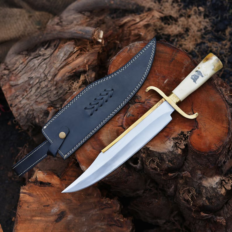 The Expendables Movie Replica Bowie Knife | Handmade Carbon Steel Hunting Knife | Anniversary Gift for him Christmas Gift