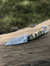 Load image into Gallery viewer, Custom Handmade Damascus Steel Ram Horn Fixed Blade Knife - Arham Cutlery
