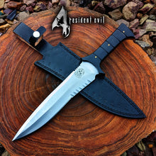 Lade das Bild in den Galerie-Viewer, RE4 Replica Knife Custom Handmade D2 Steel Full Tang Resident Evil 4 Leon Kennedy&#39;s Knife | Game Knife | free Sheath | Christmas Gift | Arham Cutlery
