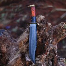 Cargar imagen en el visor de la galería, Handmade Damascus Steel Bowie Knife | Christmas Gift for Him | Premium Blade for Hunting And Camping | Gift Idea for Him | Arham Cutlery
