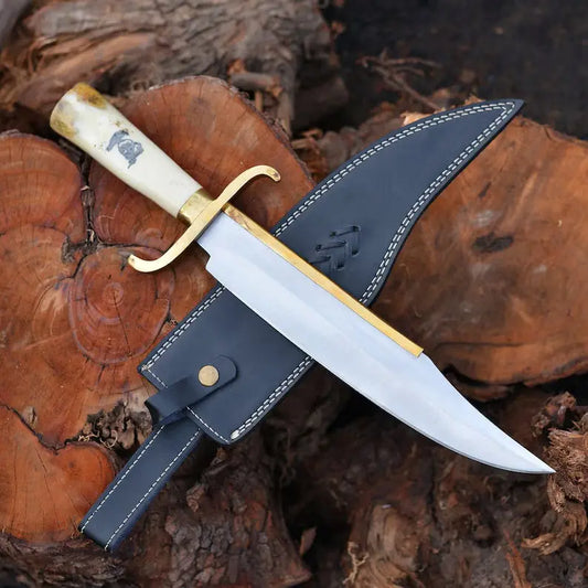 The Expendables Movie Replica Bowie Knife | Handmade Carbon Steel Hunting Knife | Anniversary Gift for him Christmas Gift Arham Cutlery
