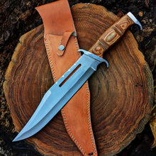 Lade das Bild in den Galerie-Viewer, Rambo 3 Knife: Handmade 18&quot; Rambo Movie Replica Hunting Survival Bowie Knife | Fixed Blade Knife with Leather Sheath | Christmas Gift | Arham Cutlery
