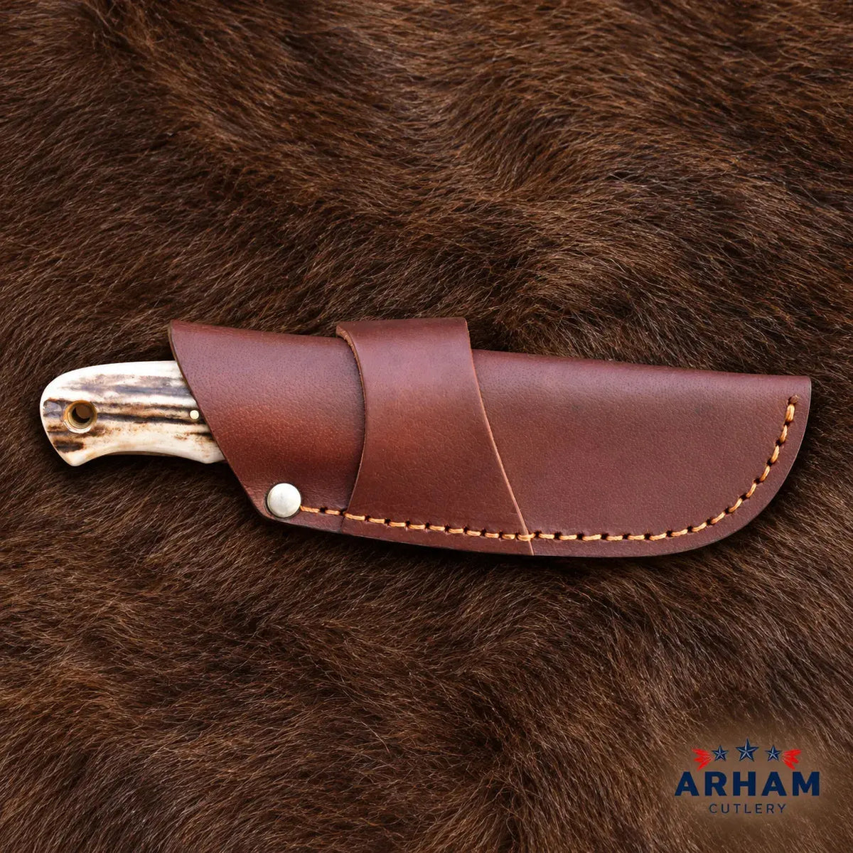 Redstag Bijou Damascus Hunting Knife – Red Stag Handle Arham Cutlery
