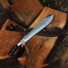 Load image into Gallery viewer, Damascus Machete: Premium Custom Handmade Damascus Steel Blade | Gift For Him | Anniversary Gift | Birthday Gift | Father&#39;s Day Gift | Arham Cutlery
