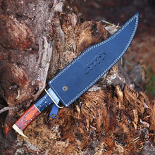 Cargar imagen en el visor de la galería, Handmade Damascus Steel Bowie Knife | Christmas Gift for Him | Premium Blade for Hunting And Camping | Gift Idea for Him | Arham Cutlery
