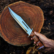 Cargar imagen en el visor de la galería, Rambo 3 Knife: Handmade 18&quot; Rambo Movie Replica Hunting Survival Bowie Knife | Fixed Blade Knife with Leather Sheath | Christmas Gift | Arham Cutlery
