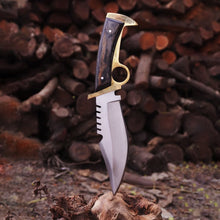 Cargar imagen en el visor de la galería, Walking Dead Knife: Replica Bowie Daryl Finger Guard Knife With Brass | Birthday gift | Anniversary gift | Movie Knife | Gift For Him | Arham Cutlery
