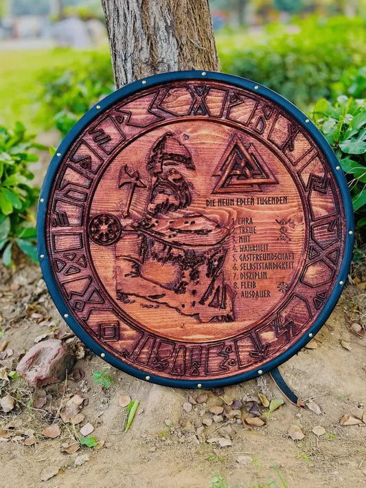 Custom Norse/Viking Shield, Odin All-father Shield, Viking Wall Decor, Cosplay Shield, Round Shield, Ideal Gifts for Birthdays & Christmas | Arham Cutlery Arham Cutlery