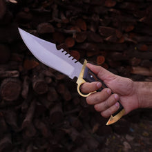 Cargar imagen en el visor de la galería, Walking Dead Knife: Replica Bowie Daryl Finger Guard Knife With Brass | Birthday gift | Anniversary gift | Movie Knife | Gift For Him | Arham Cutlery
