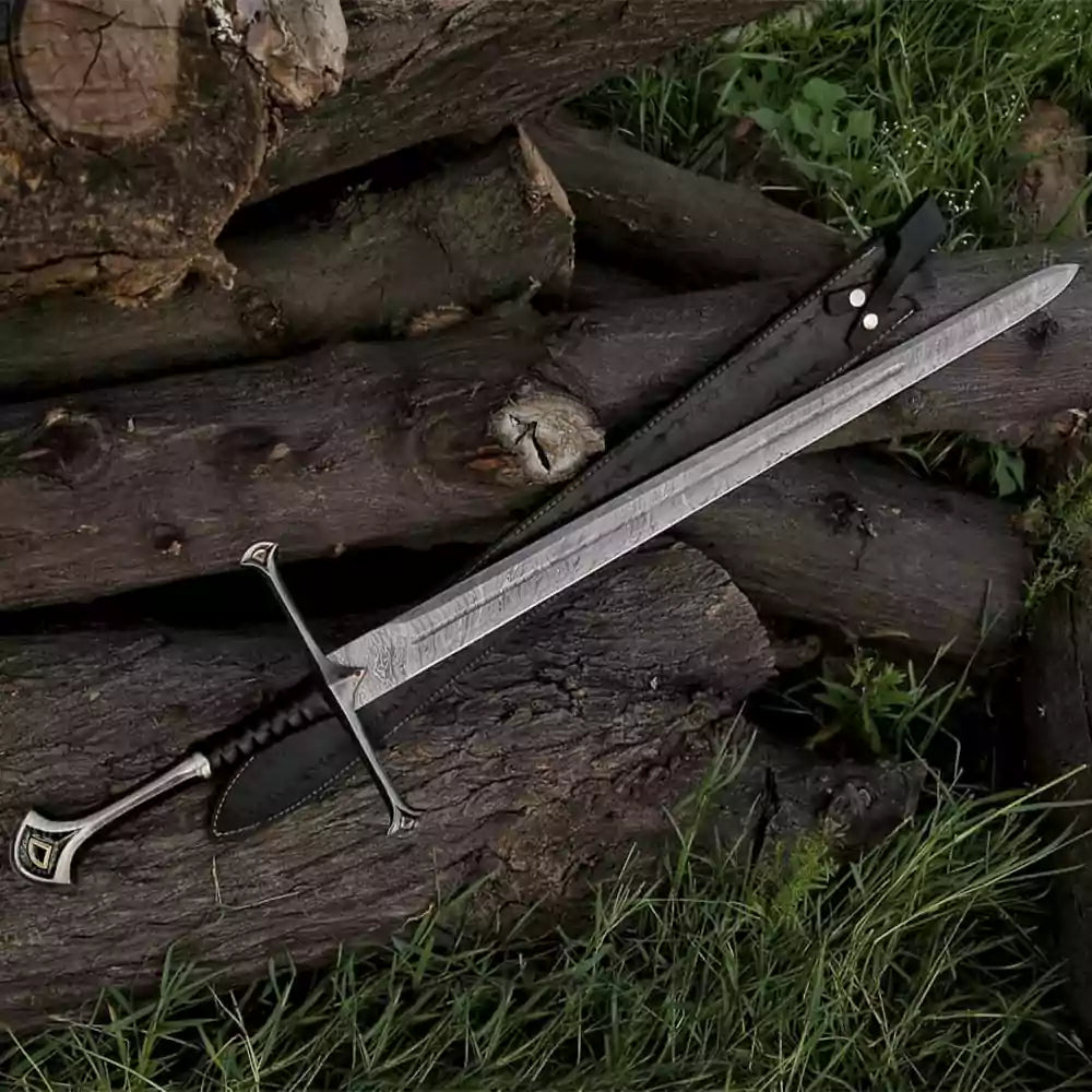 Damascus Steel Lord of the Rings Anduril Narsil Sword Replica