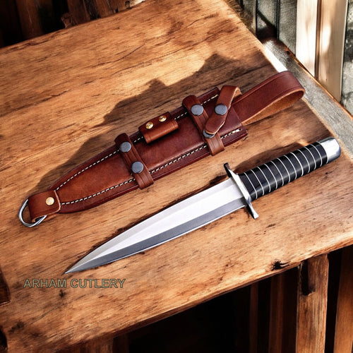 Viking Blood-Axe D2 Battle-Ready Dagger With Leather Sheath 