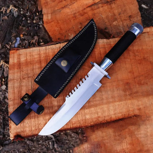 Handmade D2 Steel Commando Replica Bowie Knife with Leather Sheath | Gift for Him | Anniversary Gift | Father's Day Gift | Christmas gift Arham Cutlery