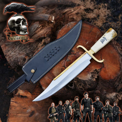 The Expendables Movie Replica Bowie Knife | Handmade Carbon Steel Hunting Knife | Anniversary Gift for him Christmas Gift